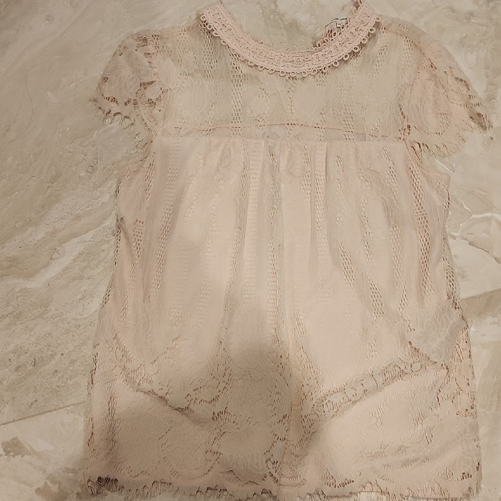 Ultra Pink Delicate Lace Blouse in Soft Pink